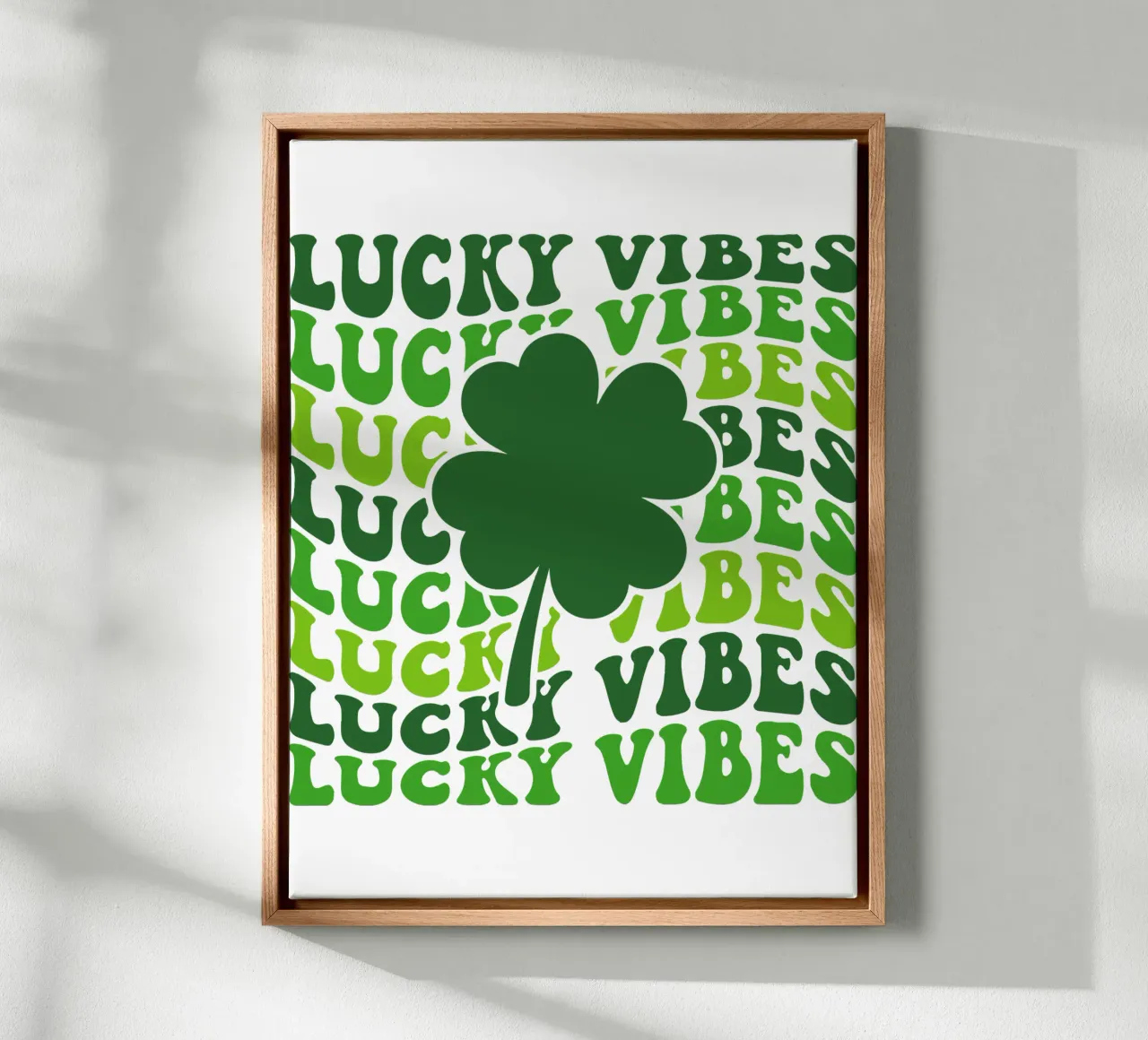 st patrick lucky vibes grappig art design canvas met Baklijst van onefeelshop