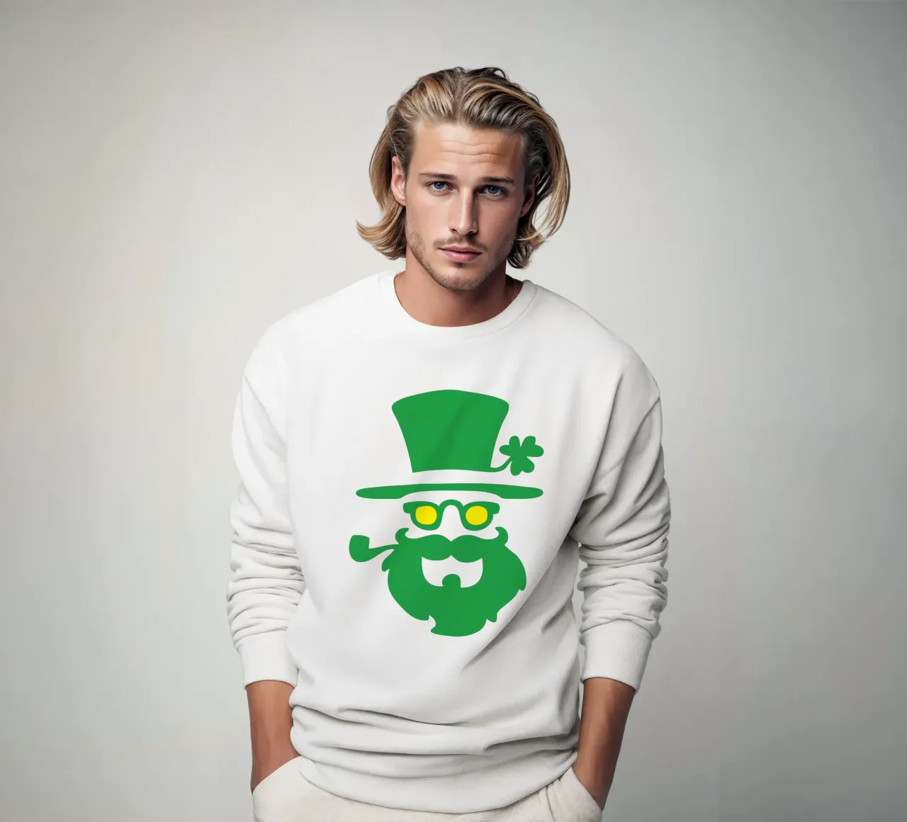 baffi di san patrizio design iconico felpa da onefeelshop