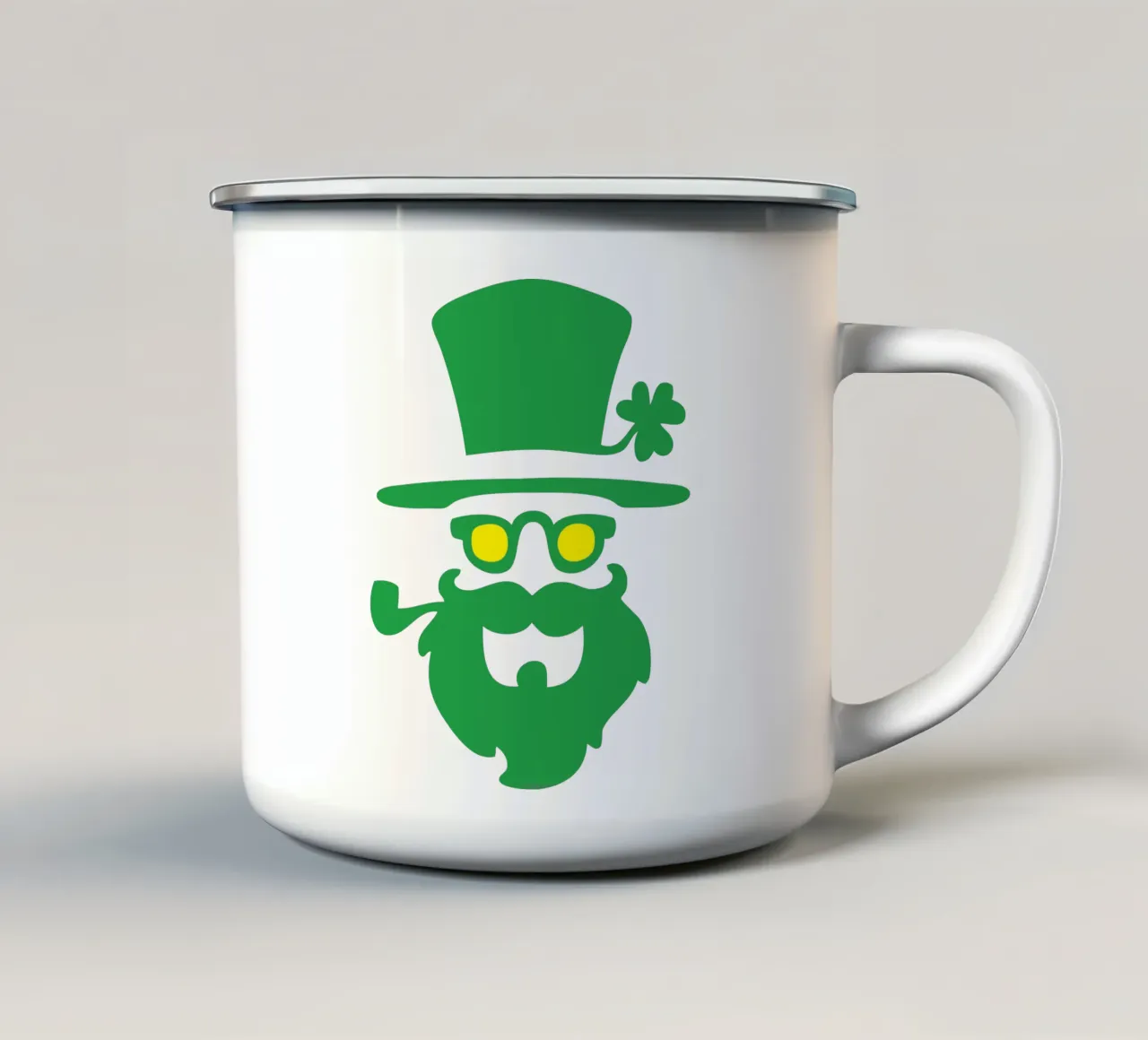 baffi di san patrizio design iconico tazza in smalto da onefeelshop