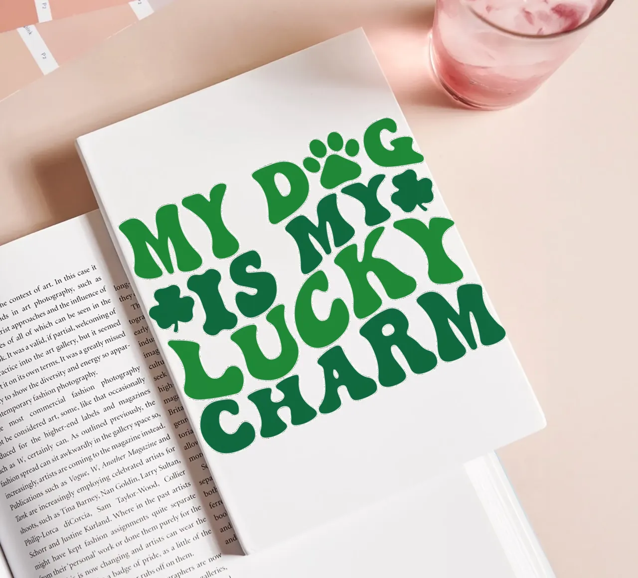my dog my lucky charm st patrick art design notebook by onefeelshop