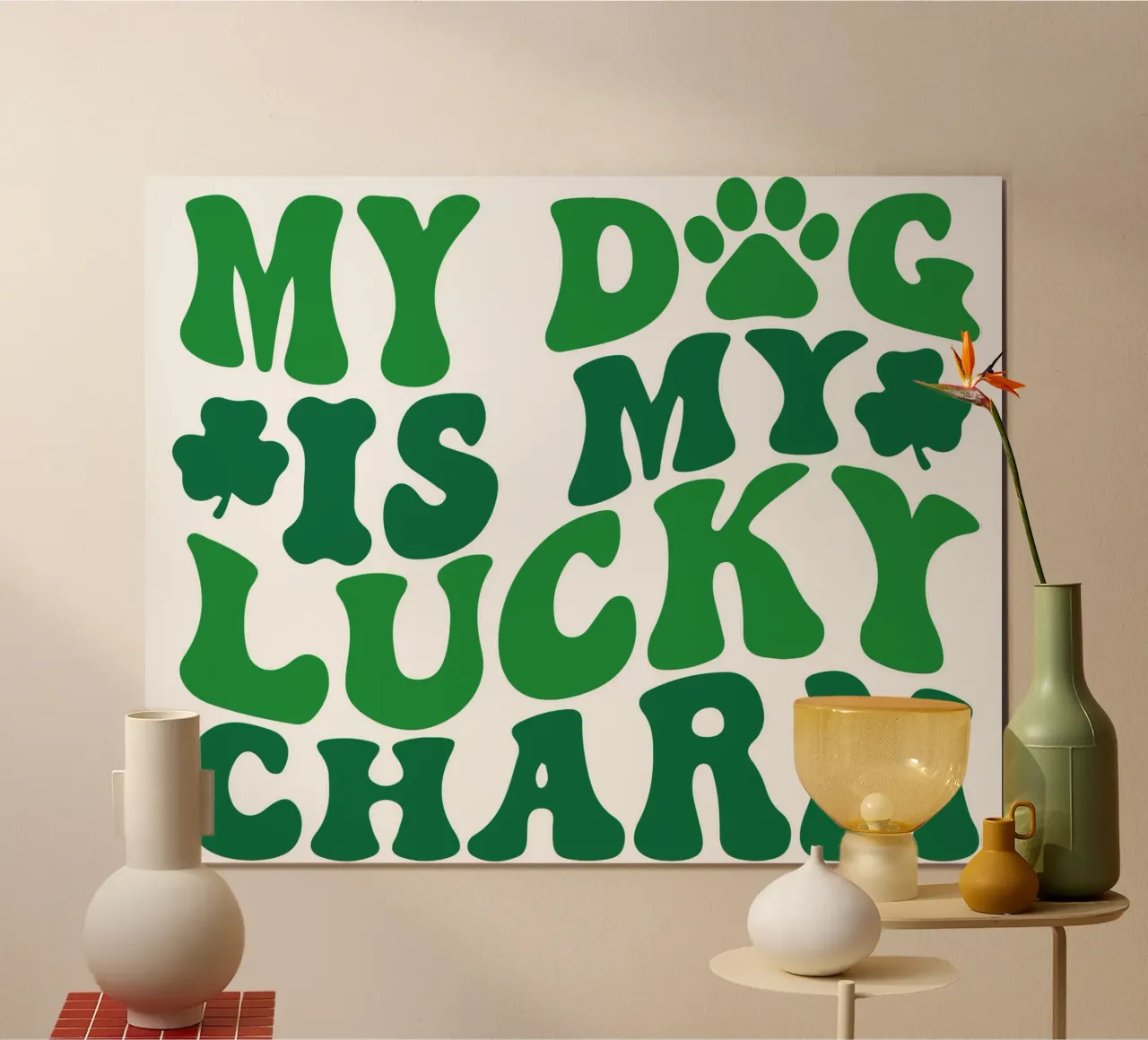 il mio cane il mio portafortuna st patrick art design poster da onefeelshop