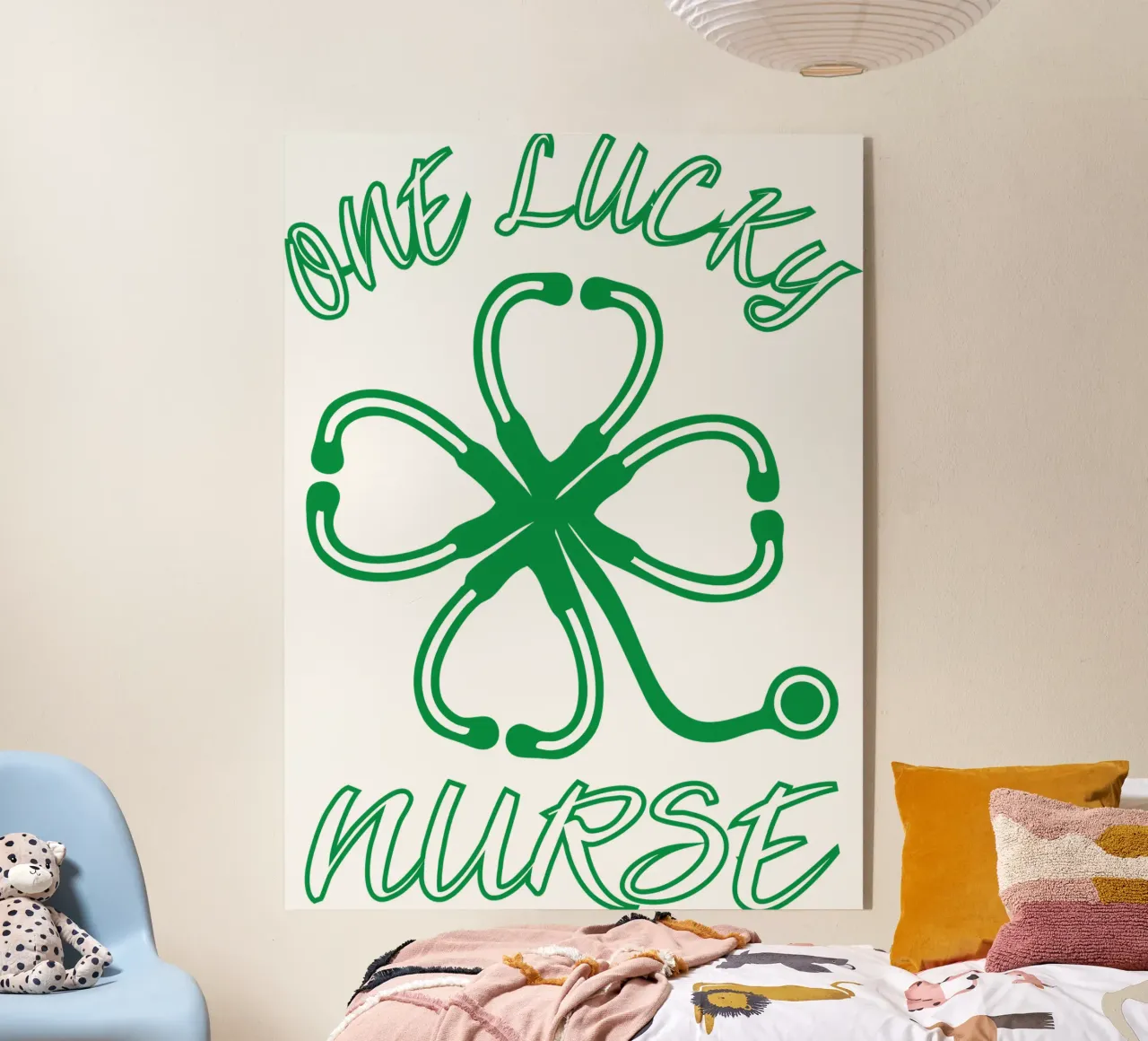Verpleegster St Patrick kunstontwerp acryl van onefeelshop