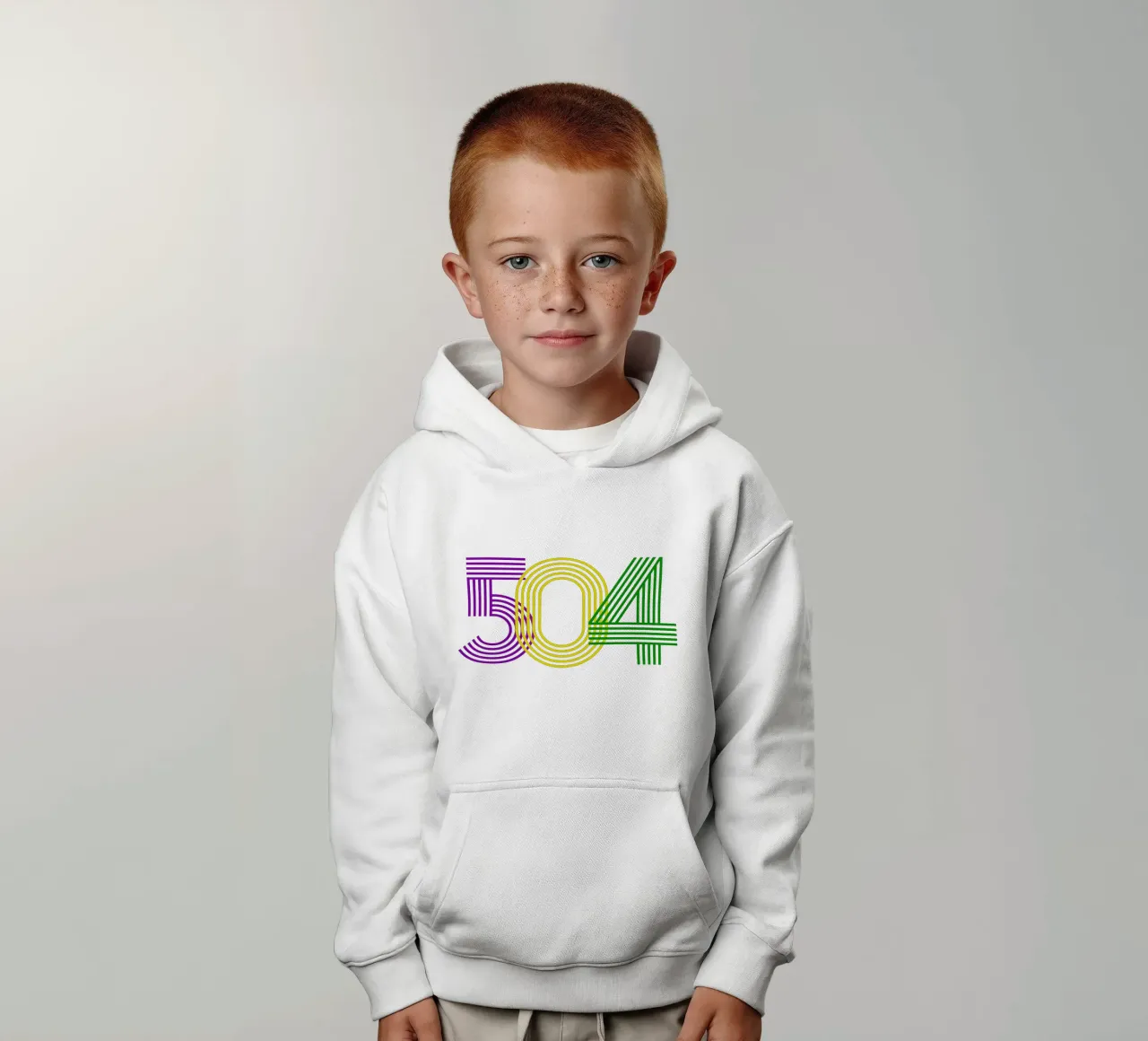 504 mardigrammi dal design iconico felpa bambino con cappuccio da onefeelshop