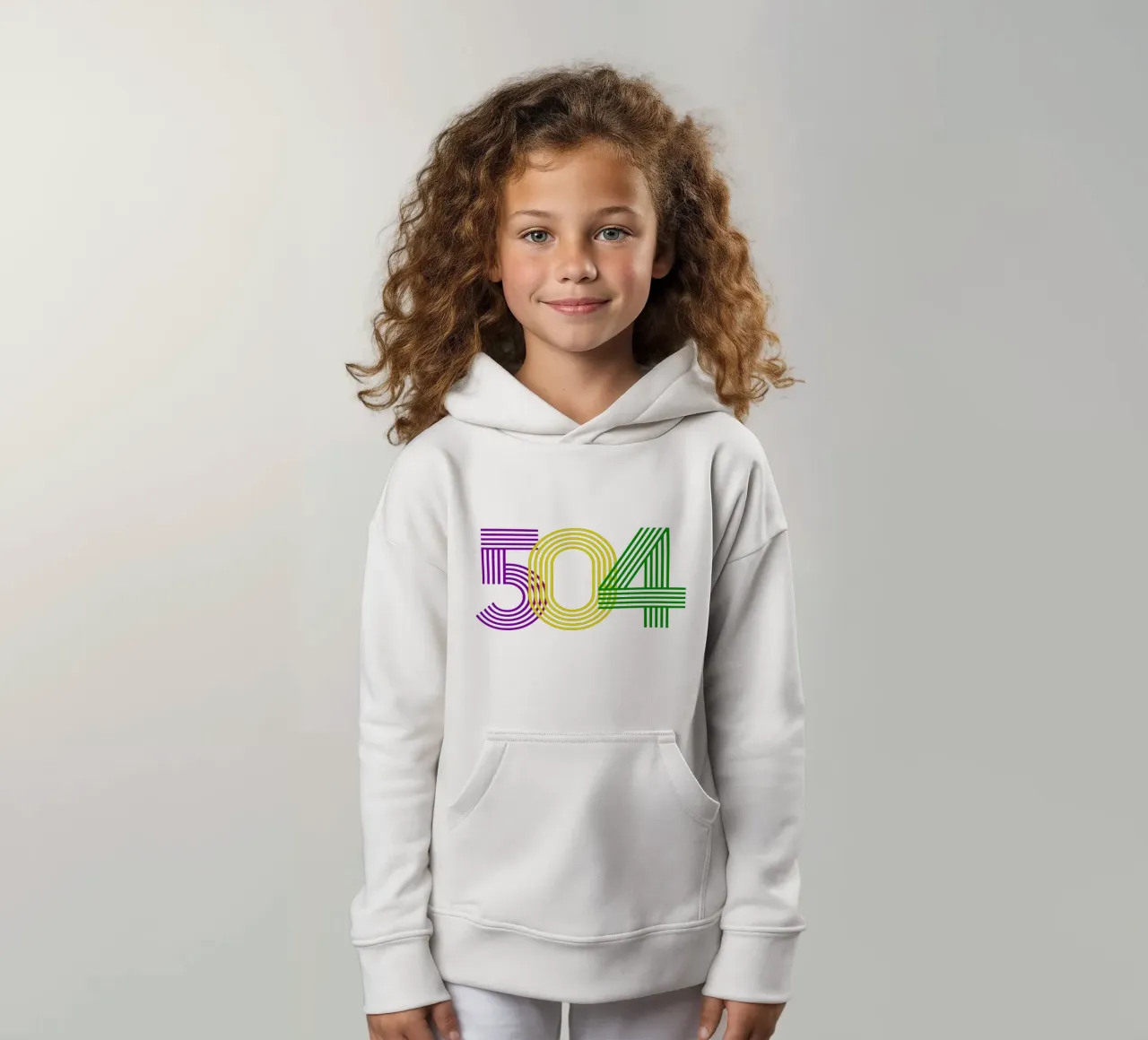 504 mardigrammi dal design iconico felpa bambino con cappuccio da onefeelshop