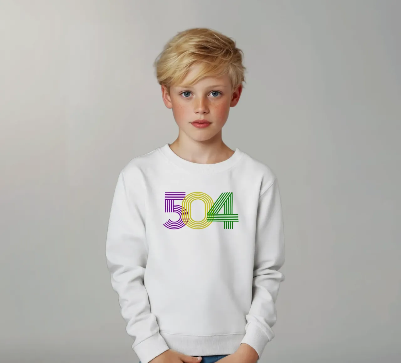504 mardigrammi dal design iconico felpa bambino da onefeelshop