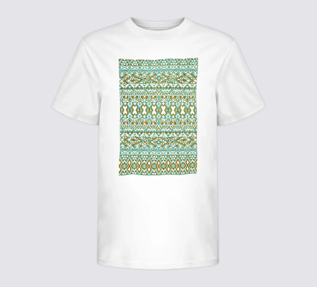 Mint And Gold Tribal Beach t-shirt bambini da Pom Graphic Design