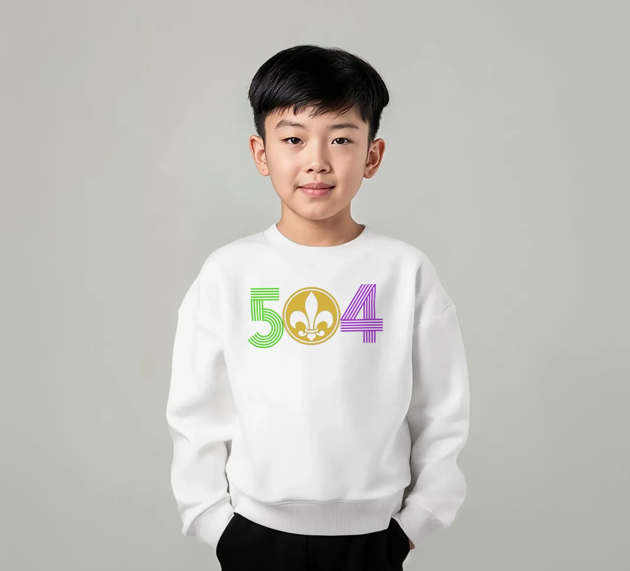 504 mardigras funny art design kids sweatshirt by onefeelshop