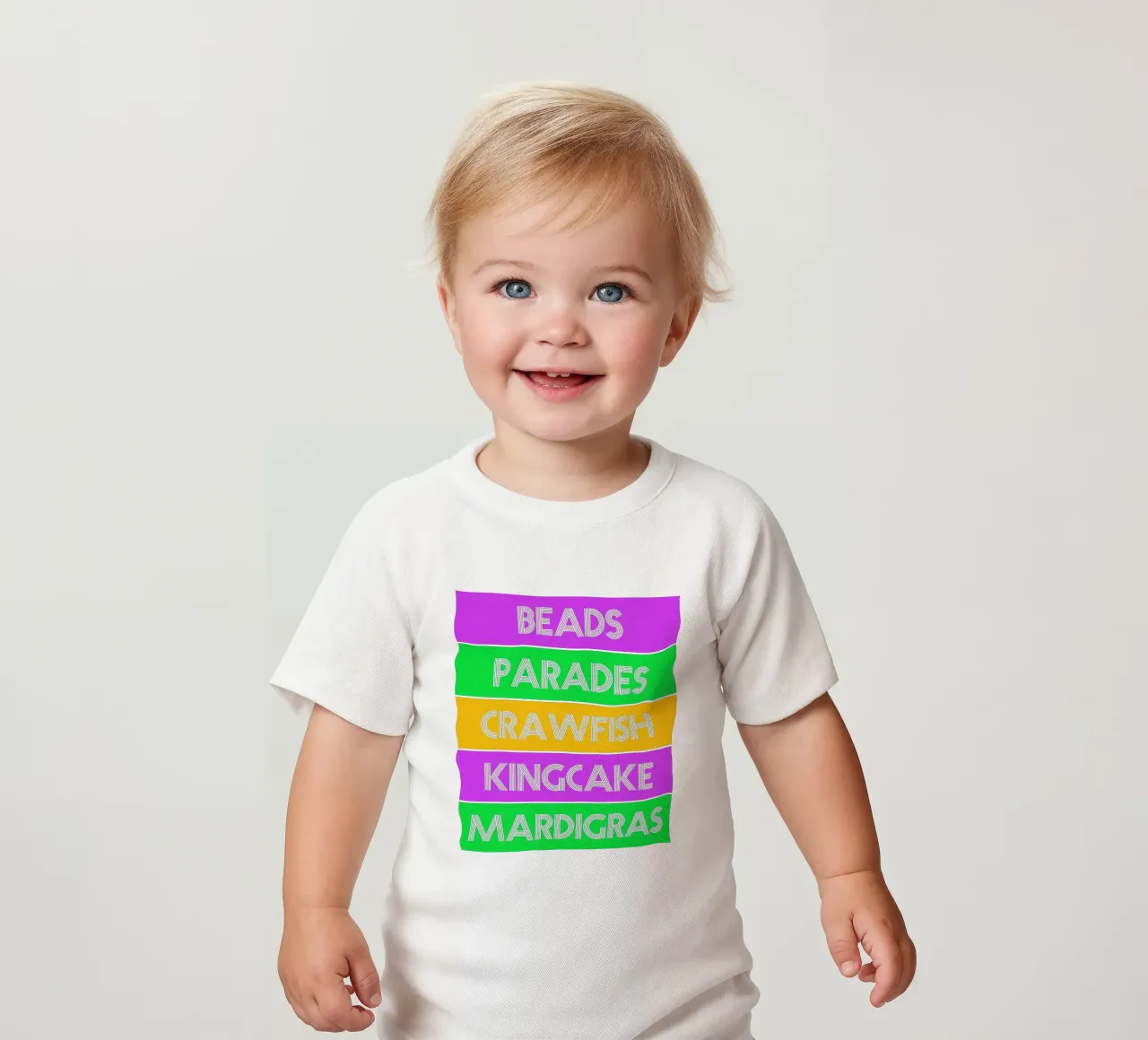 mardigras quotes design baby t-shirt by onefeelshop
