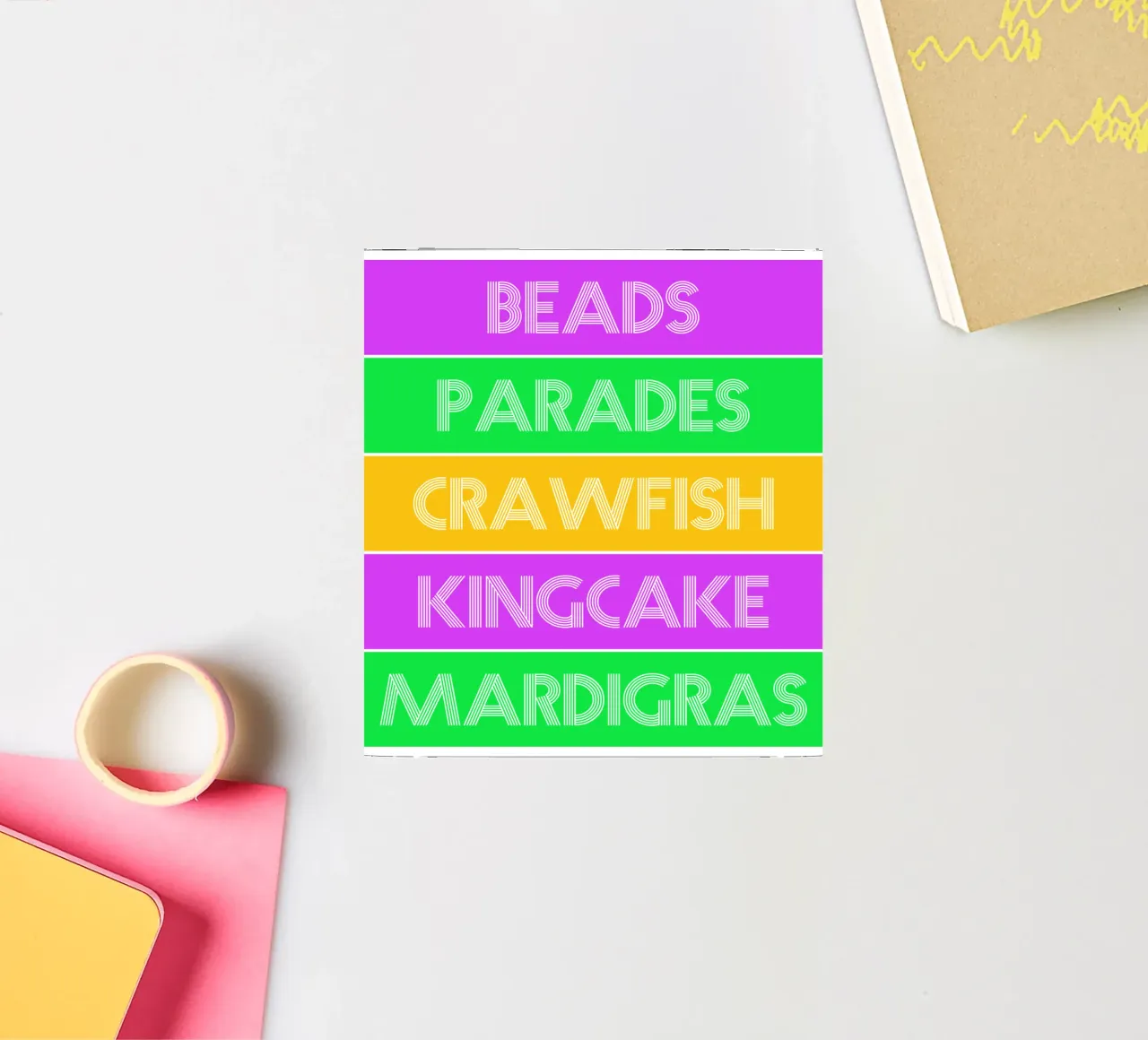 mardigras quotes design sticker by onefeelshop