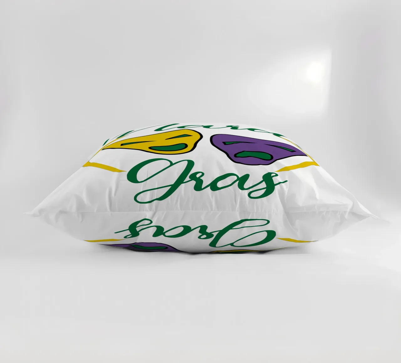 mardigras mask funny art design decorative cushion by onefeelshop