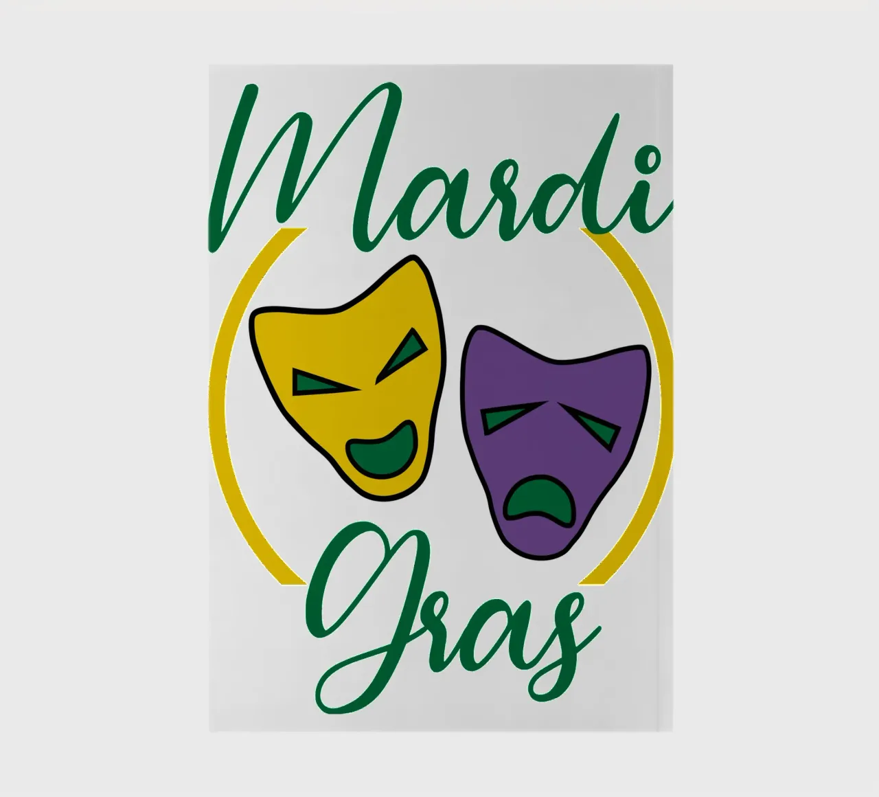 mardigras masker grappig art design notitieboek van onefeelshop