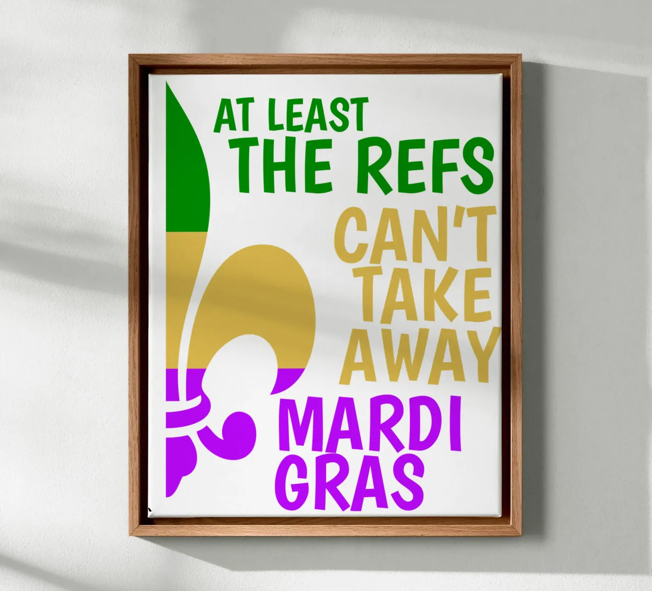 mardigras iconisch grappig kunstontwerp canvas met Baklijst van onefeelshop