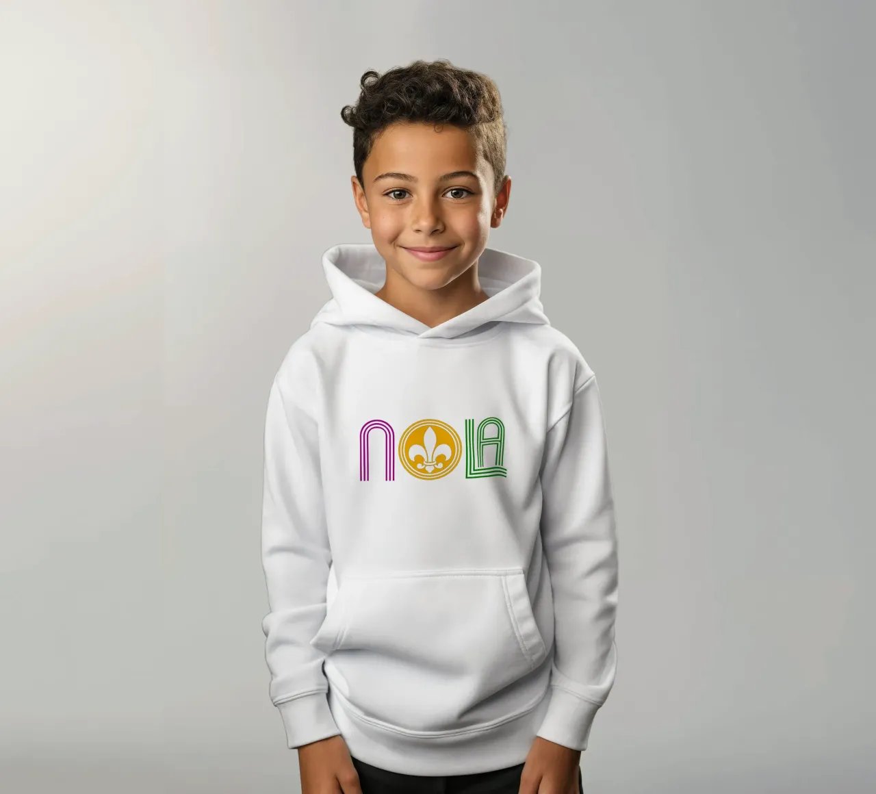 nola mardigras felpa bambino con cappuccio da onefeelshop