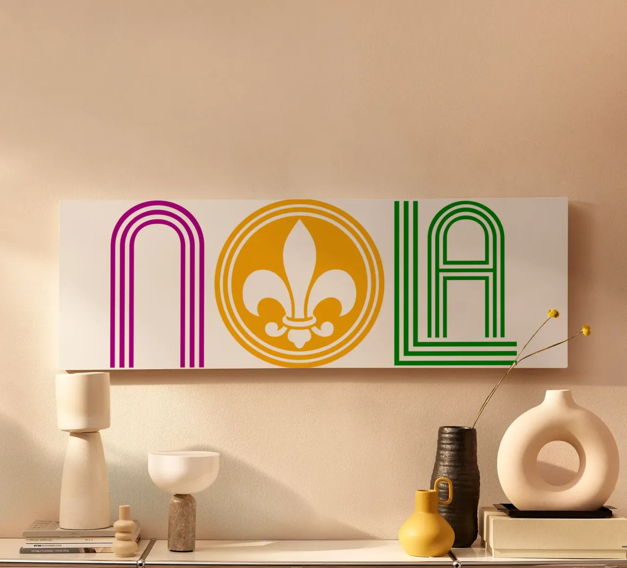 nola mardigras tela con Cornice a cassetta da onefeelshop