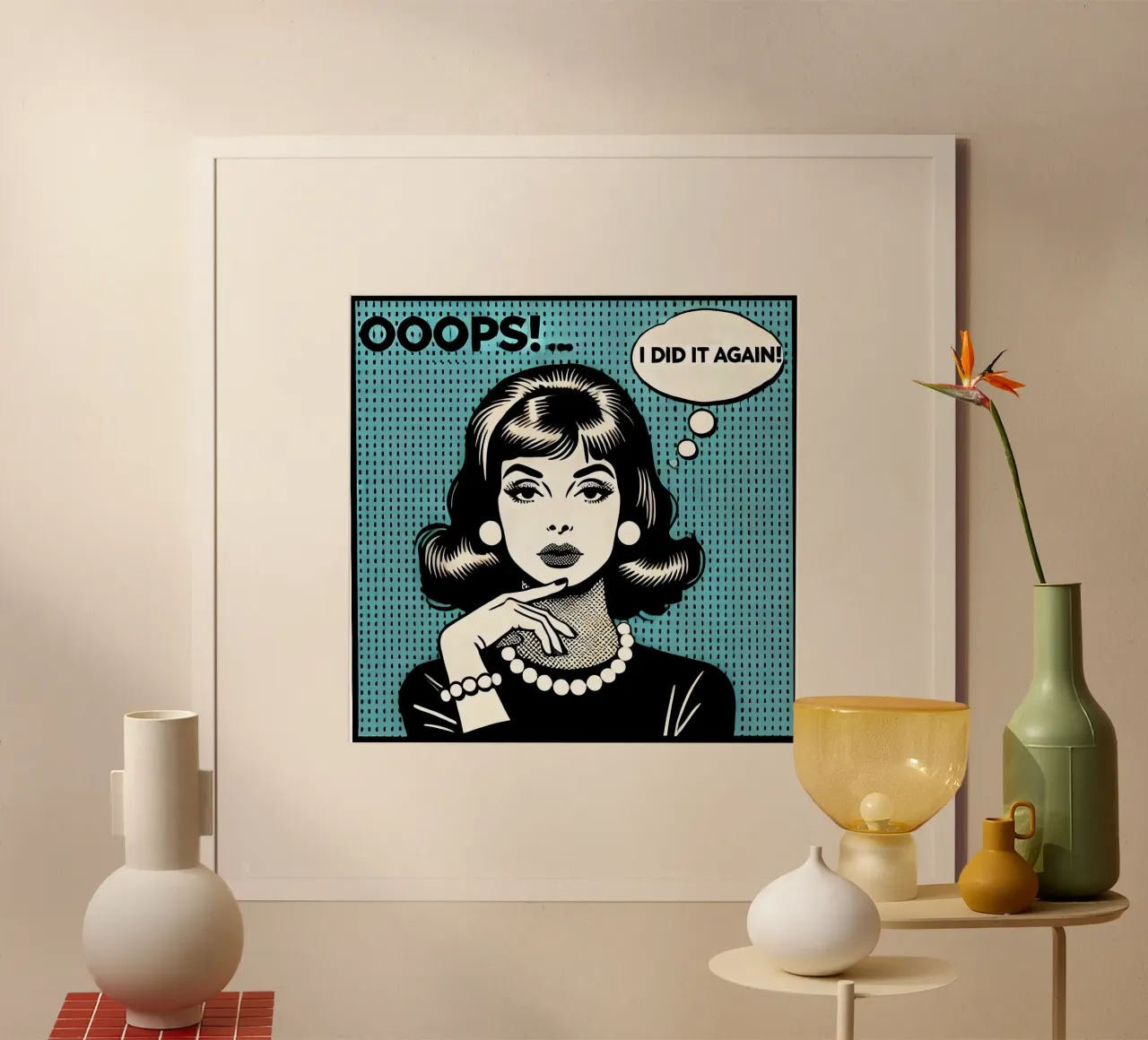 OOOPS  - Vintage-Posterdruck poster con telaio in plastica da posterprints-by-nomad