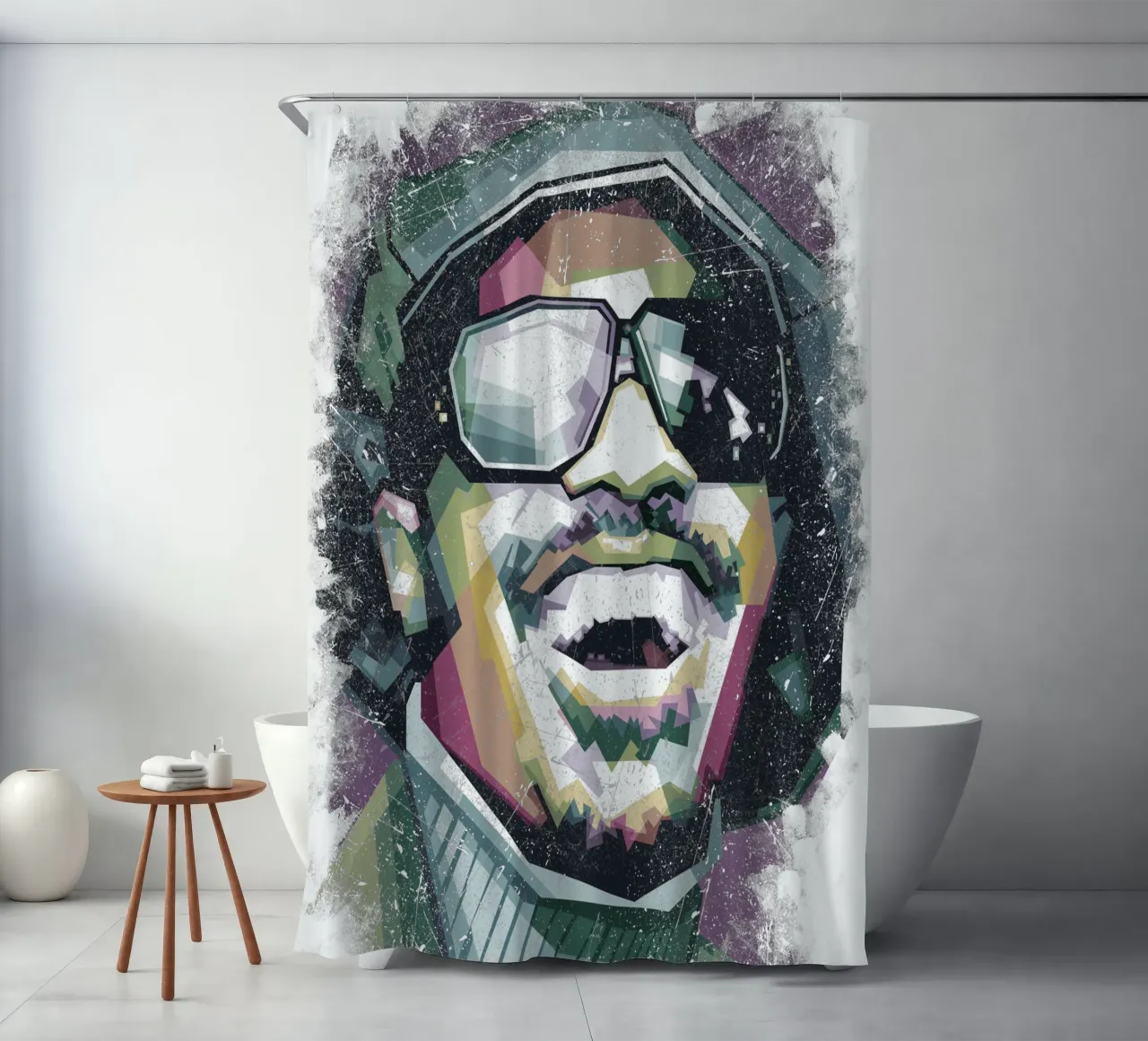 Stevie Wonder WPAP fanart tenda da doccia da Alkahfsmart
