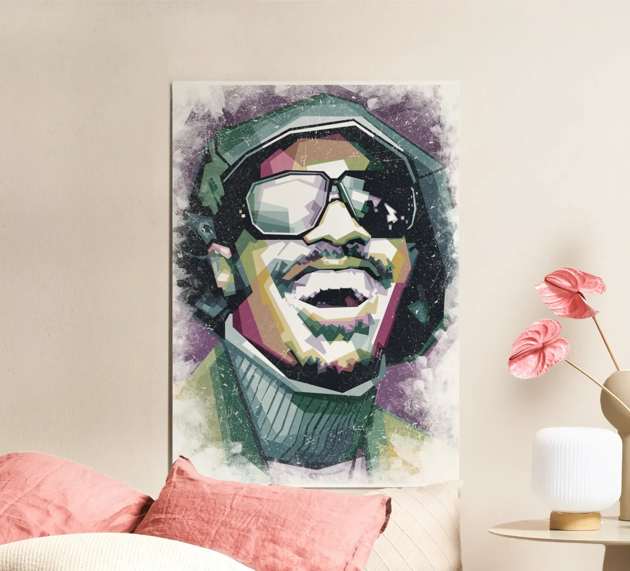 Stevie Wonder WPAP fanart alluminio dibond da Alkahfsmart