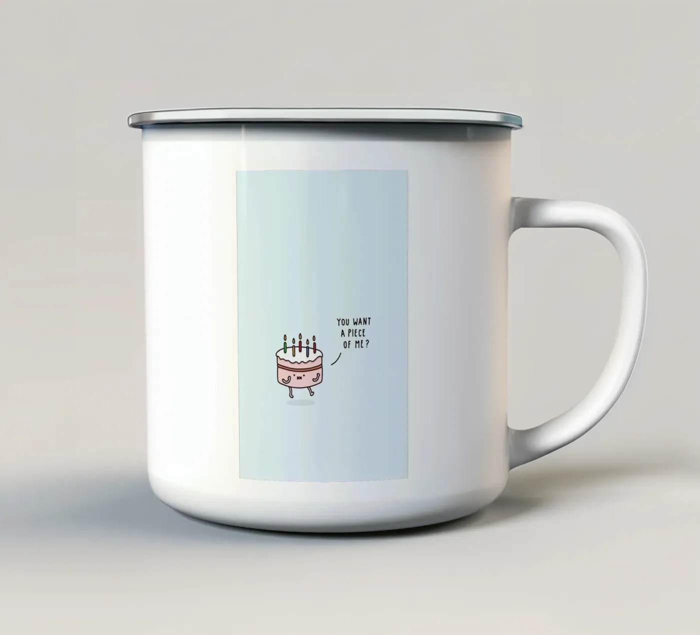 Cake emaille mok van Jaco Haasbroek