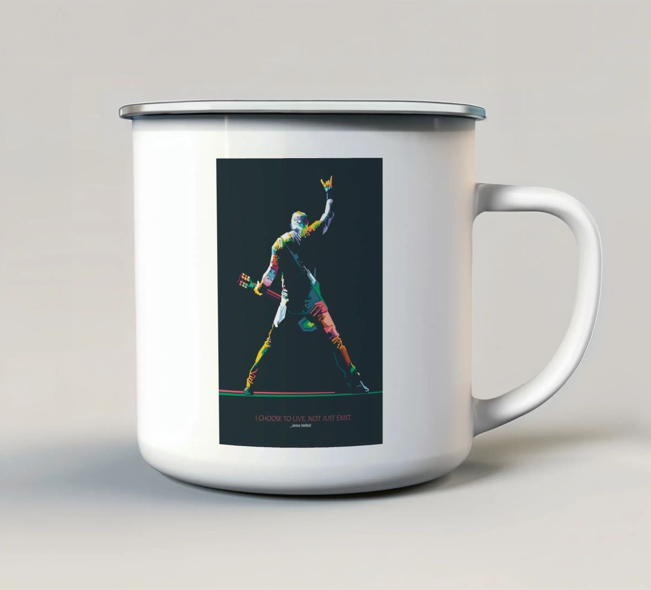 Ho scelto di vivere, non solo di esistere. tazza in smalto da Alkahfsmart
