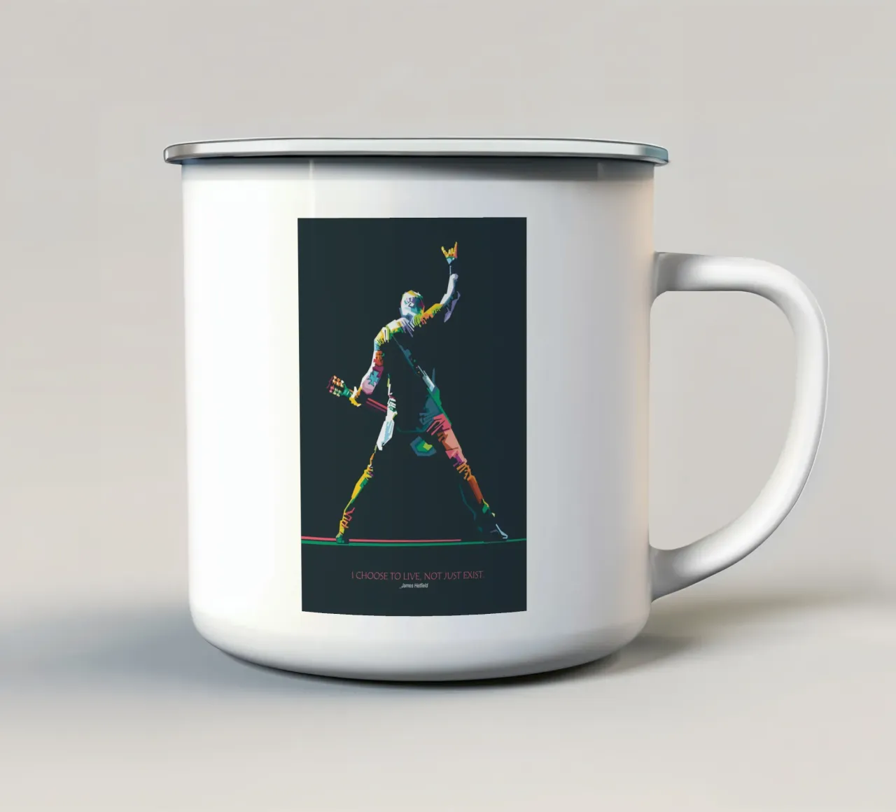 Elijo vivir, no sólo existir. taza de esmalte de Alkahfsmart