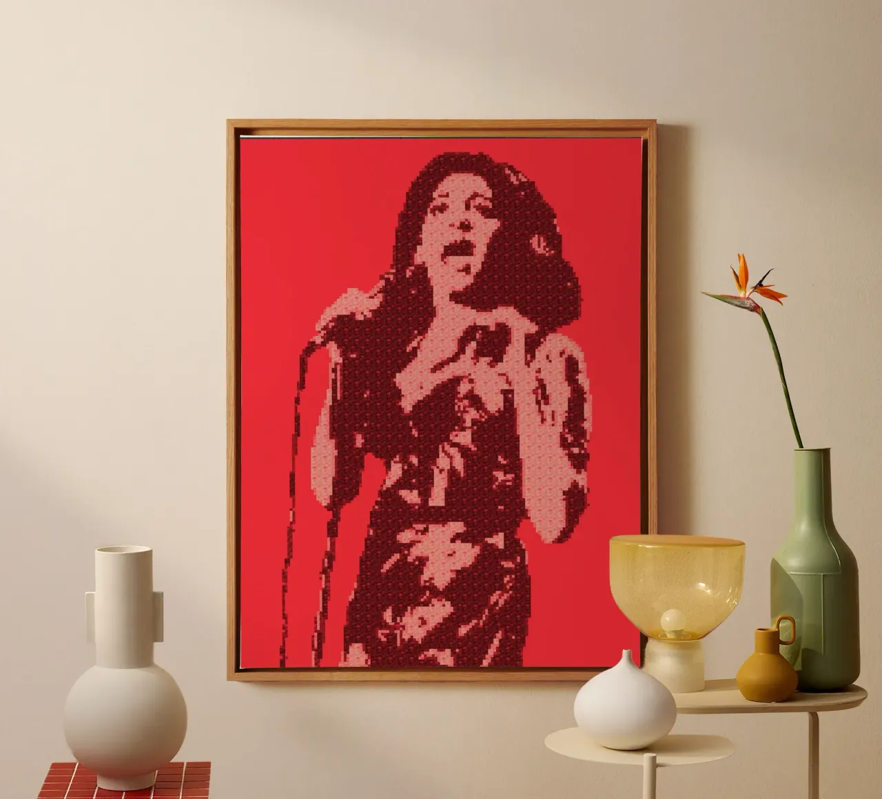 DOT di Amy tela con Cornice a cassetta da neonartroom