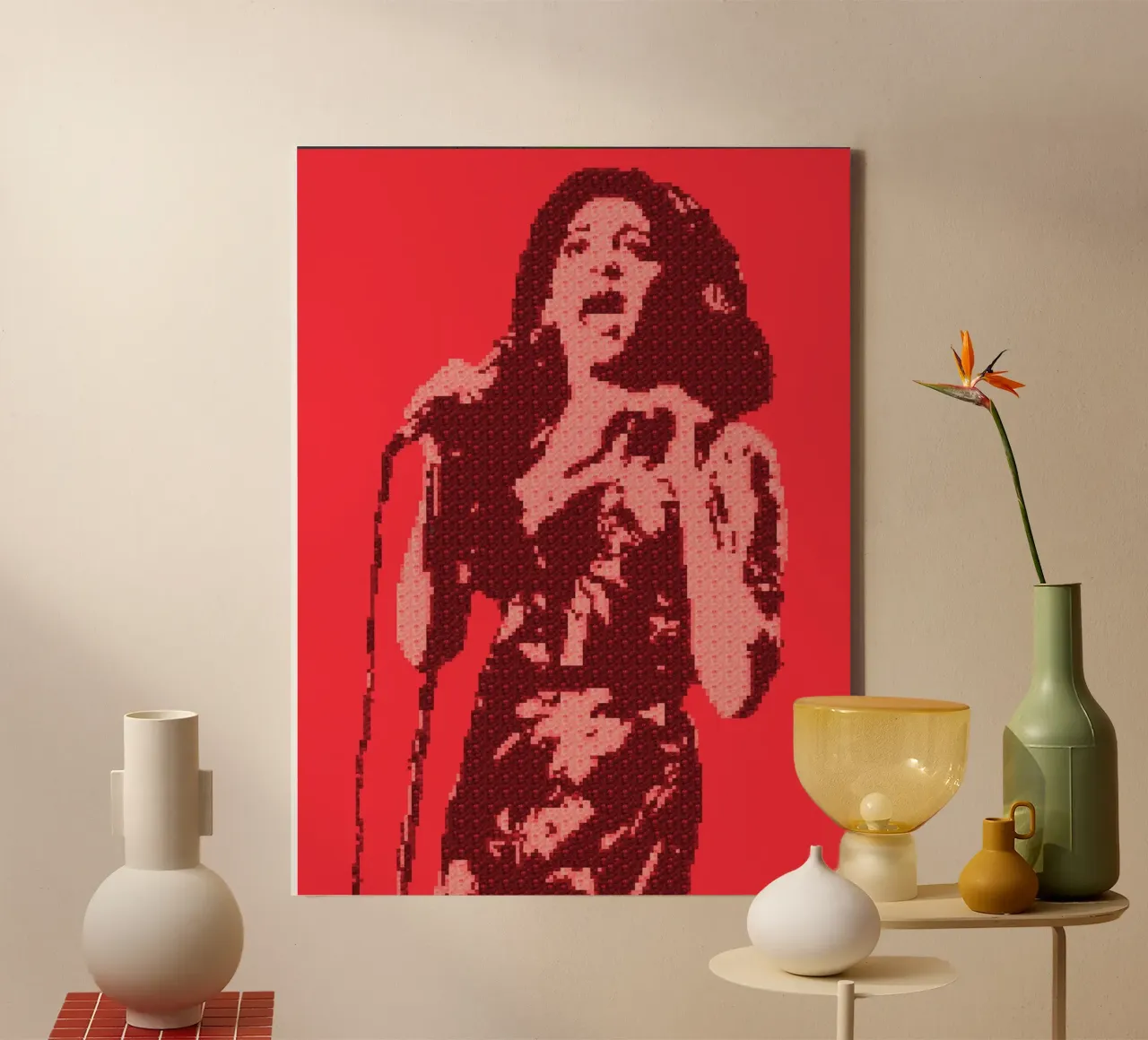 DOT di Amy tela con Cornice a cassetta da neonartroom