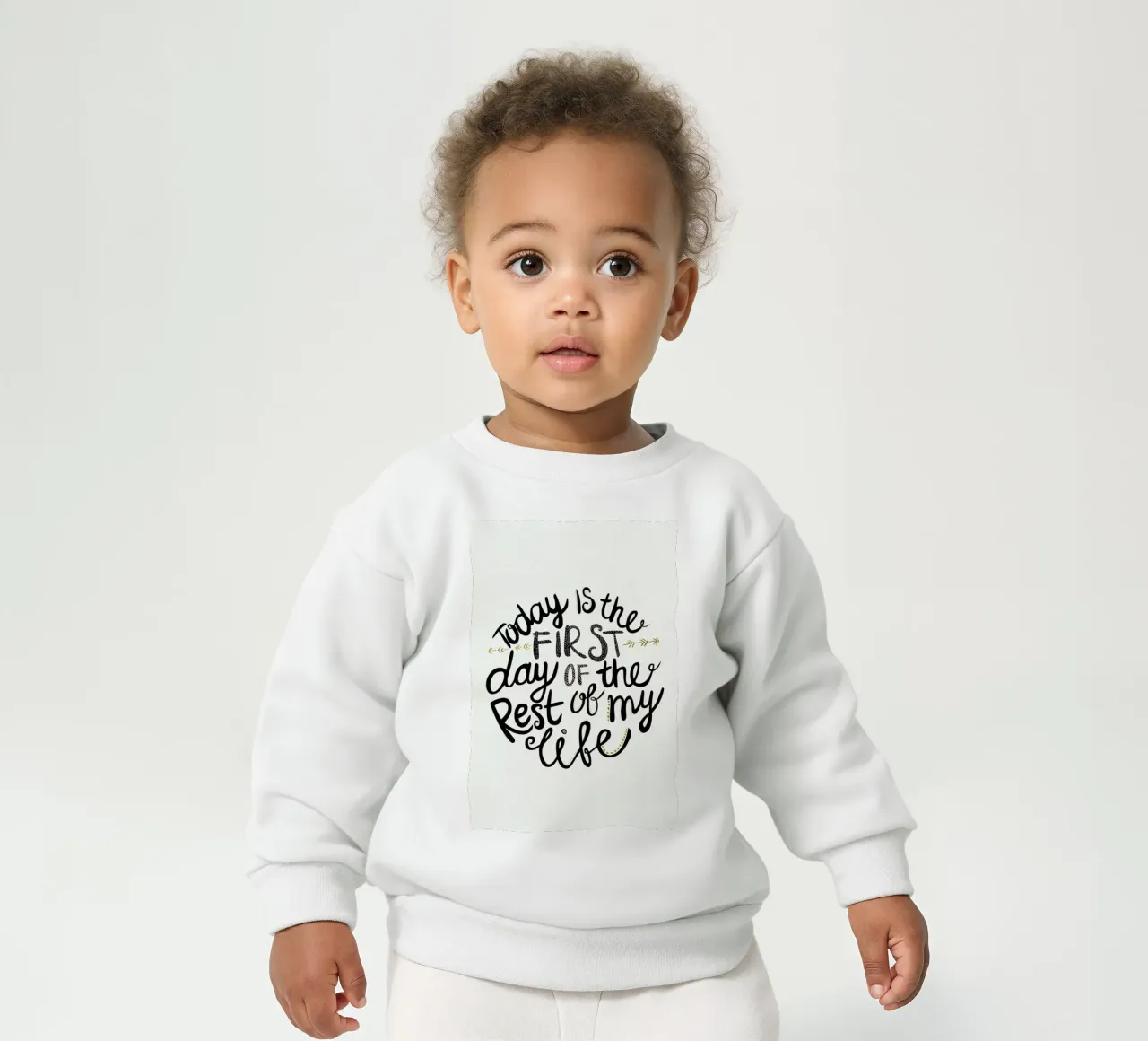 Today Is The First Day felpa neonato da Pom Graphic Design