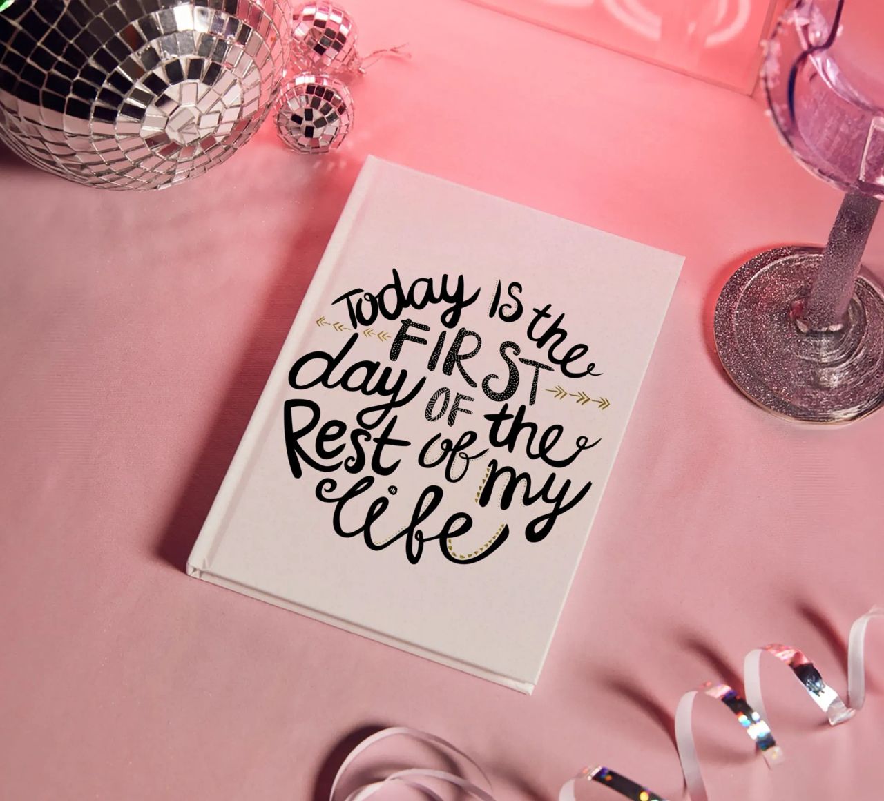 Today Is The First Day notebook by Pom Graphic Design