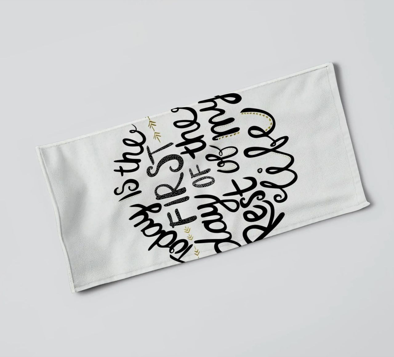 Today Is The First Day asciugamano da bagno da Pom Graphic Design