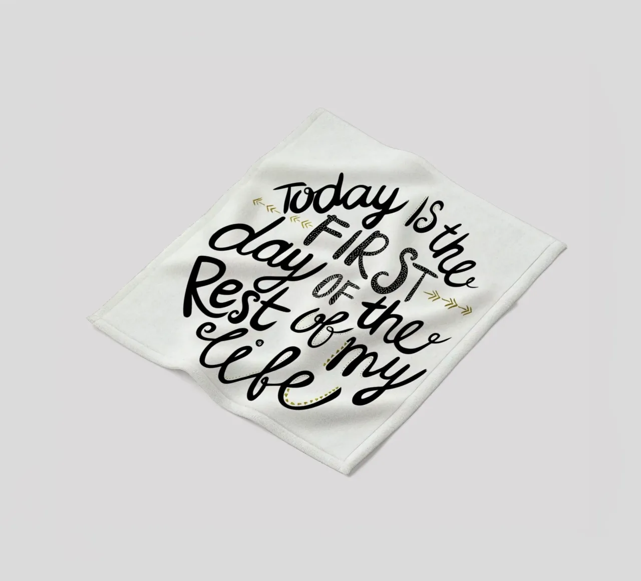 Today Is The First Day manta de franela de Pom Graphic Design