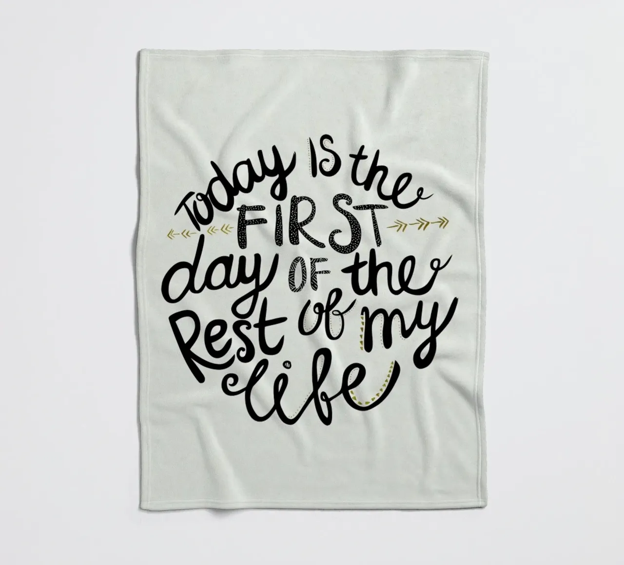 Today Is The First Day manta de franela de Pom Graphic Design