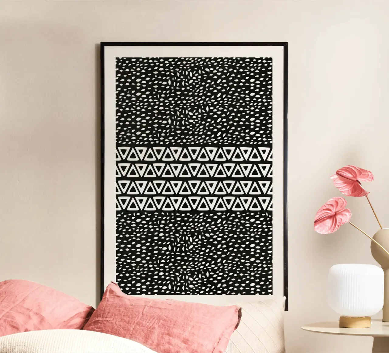 Wind Night Path poster con telaio in plastica da Pom Graphic Design