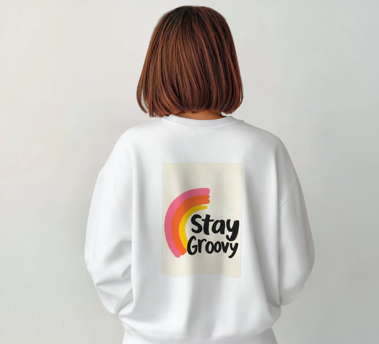 Stay Groovy - Design arcobaleno di ispirazione retrò felpa da QuooodZ by MooodzArt