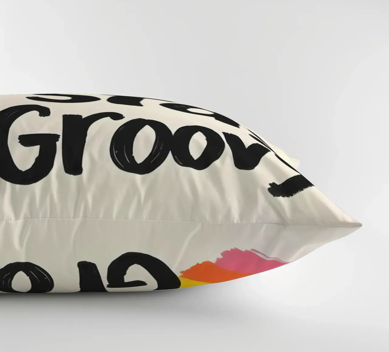 Stay Groovy - Design arcobaleno di ispirazione retrò cuscino da QuooodZ by MooodzArt
