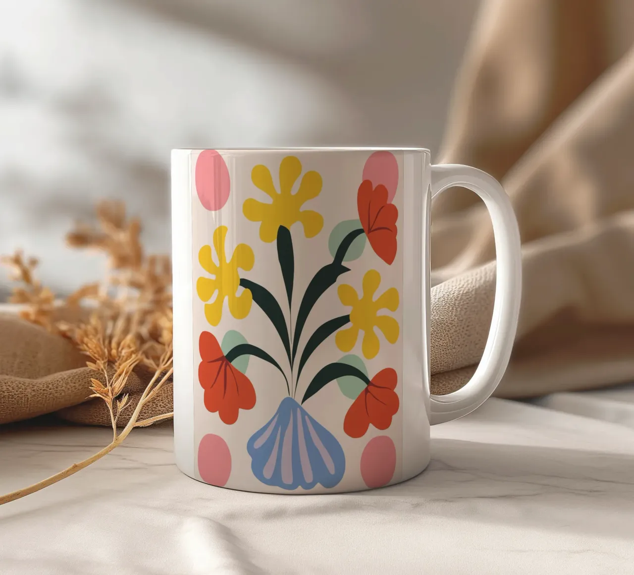 Miscela di fiori retrò tazza in ceramica da Whole©