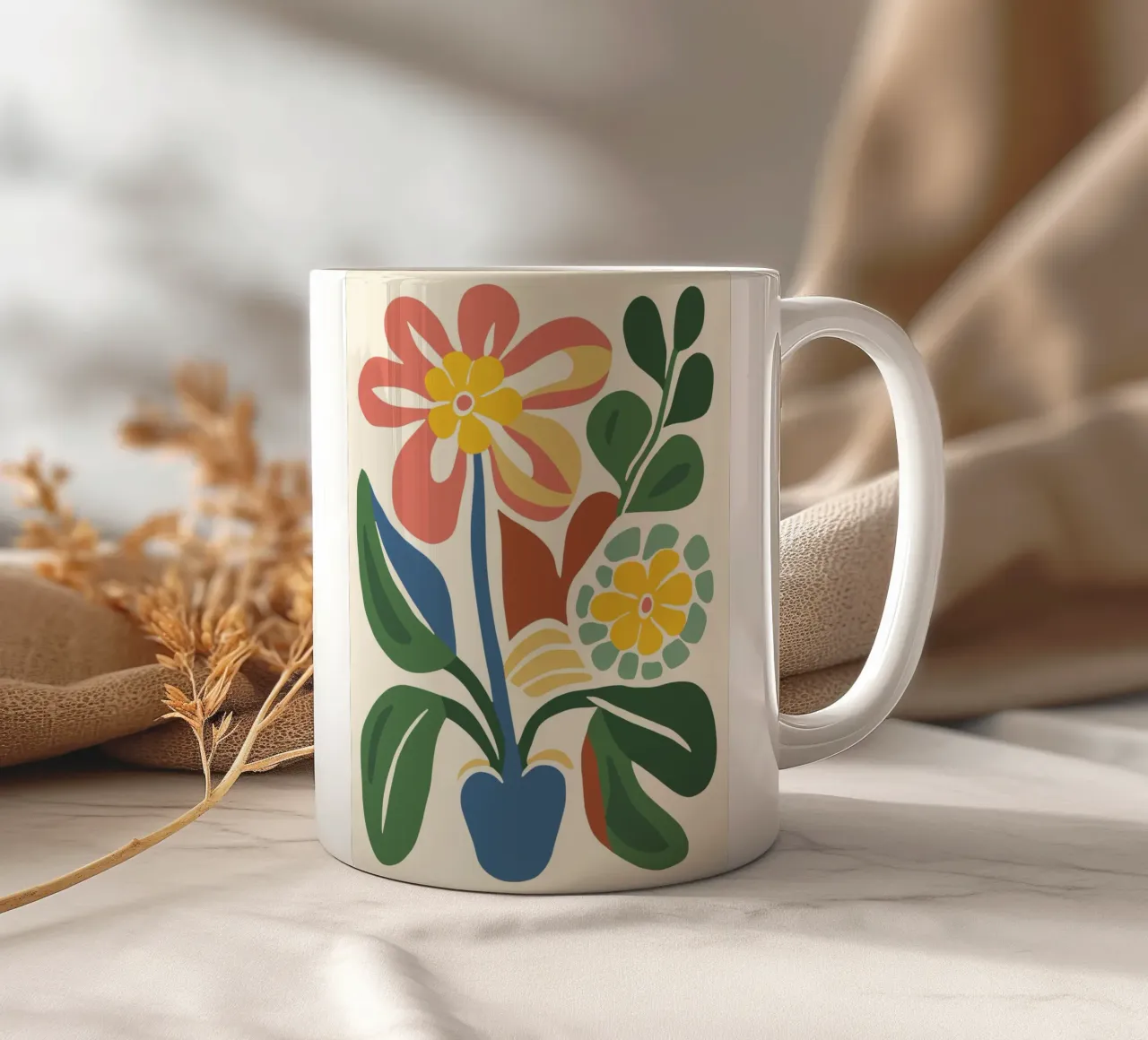Splendore floreale astratto tazza in ceramica da Whole©