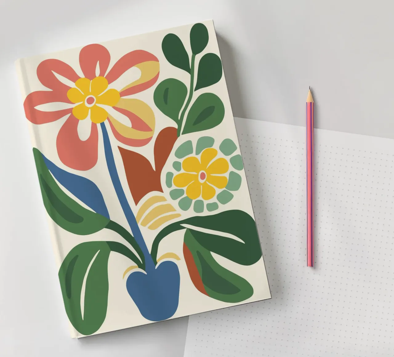 Fleurs abstraites carnet de notes de Whole©