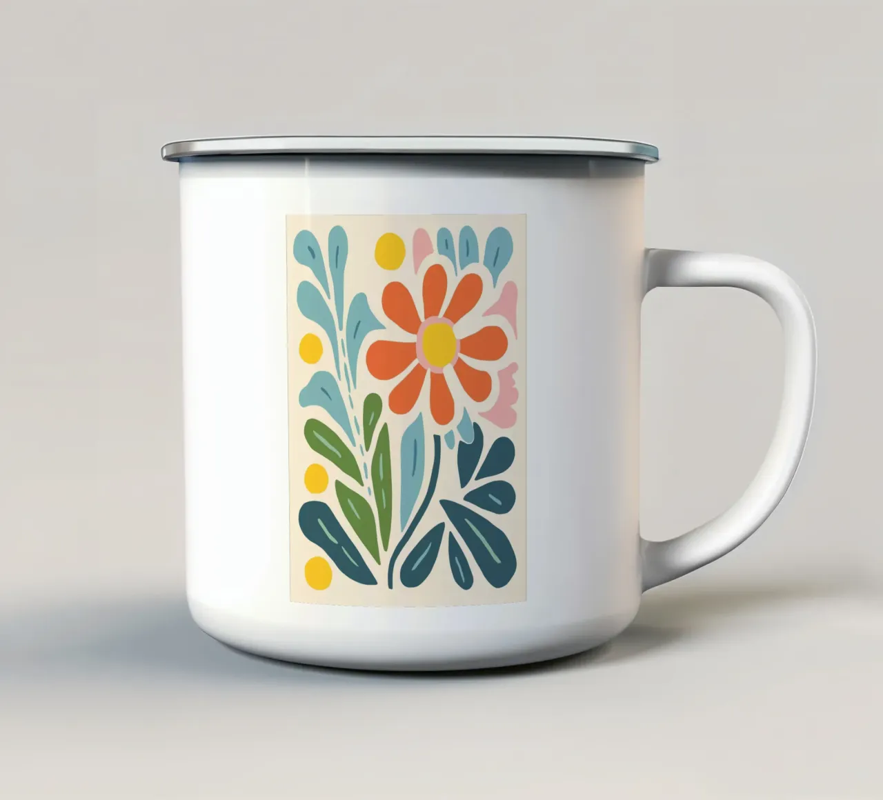 Bouquet di fiori astratto tazza in smalto da Whole©
