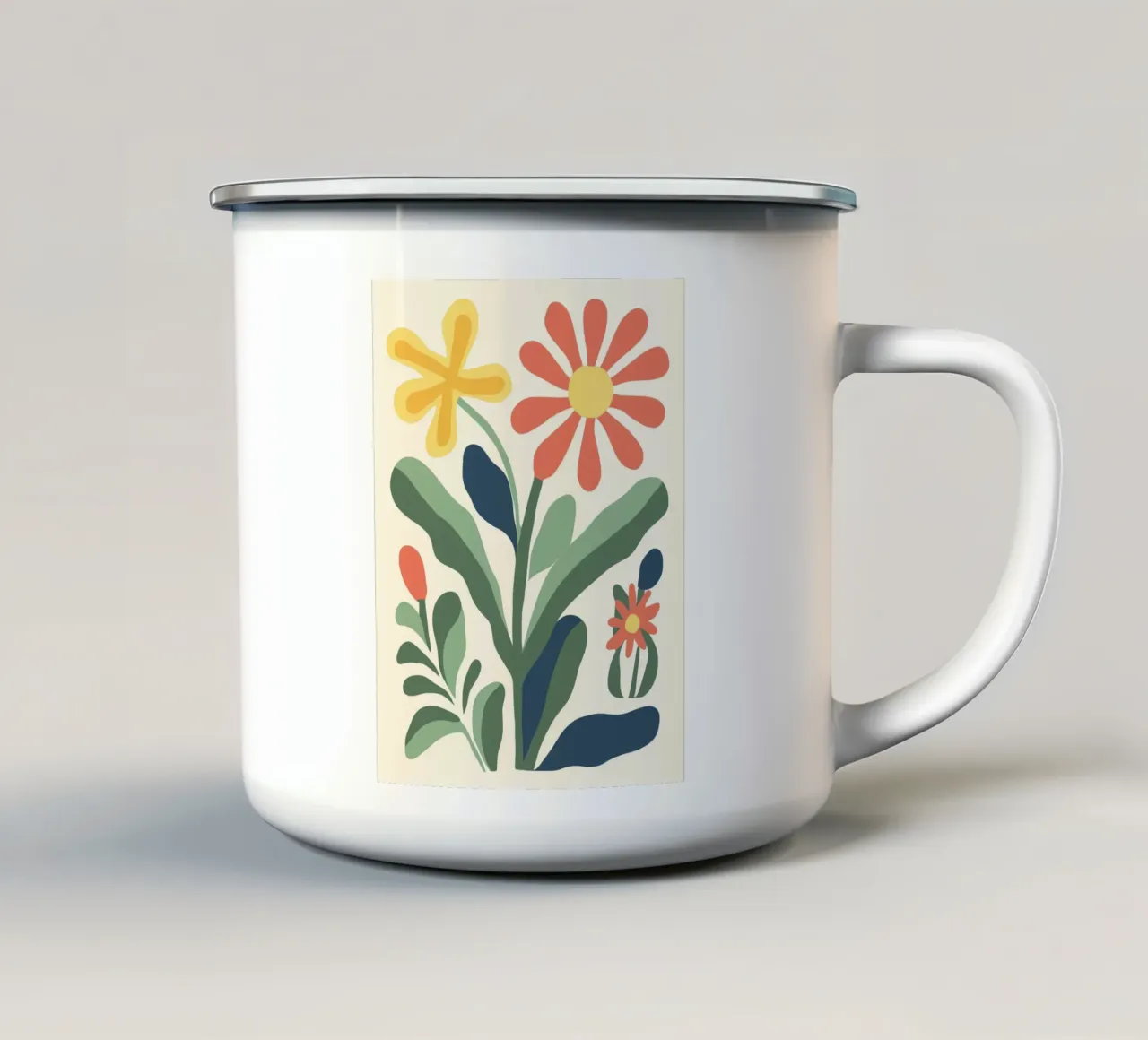Illustrazione di un prato fiorito tazza in smalto da Whole©