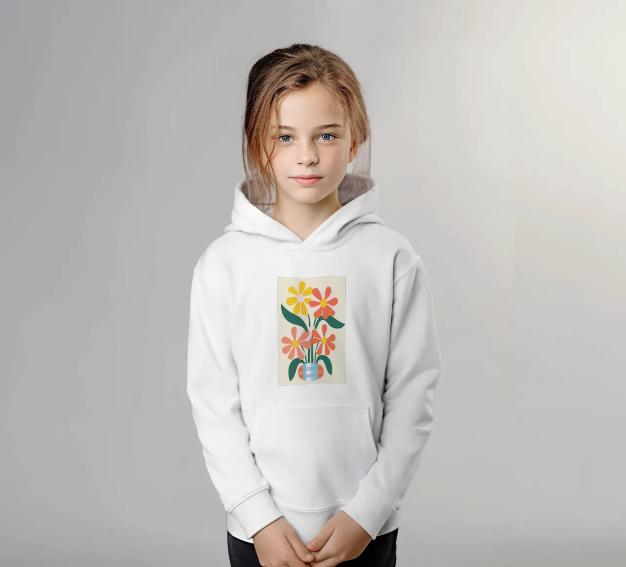 Illustrazione di un fiore allegro felpa bambino con cappuccio da Whole©