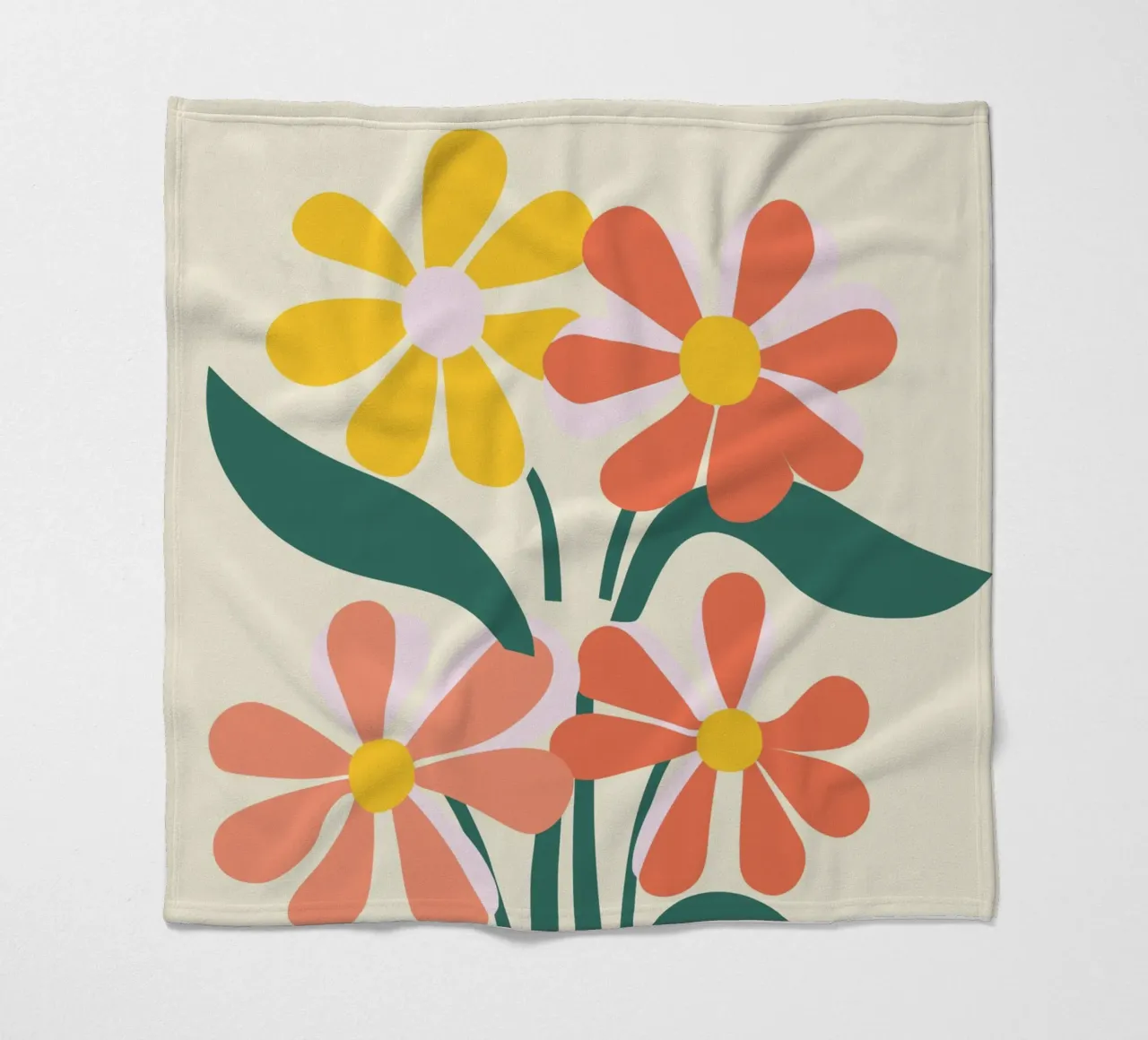 Illustrazione di un fiore allegro coperta in pile da Whole©