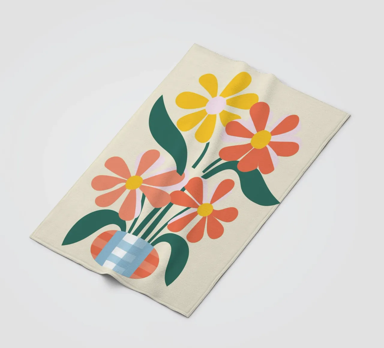 Illustrazione di un fiore allegro coperta in pile da Whole©