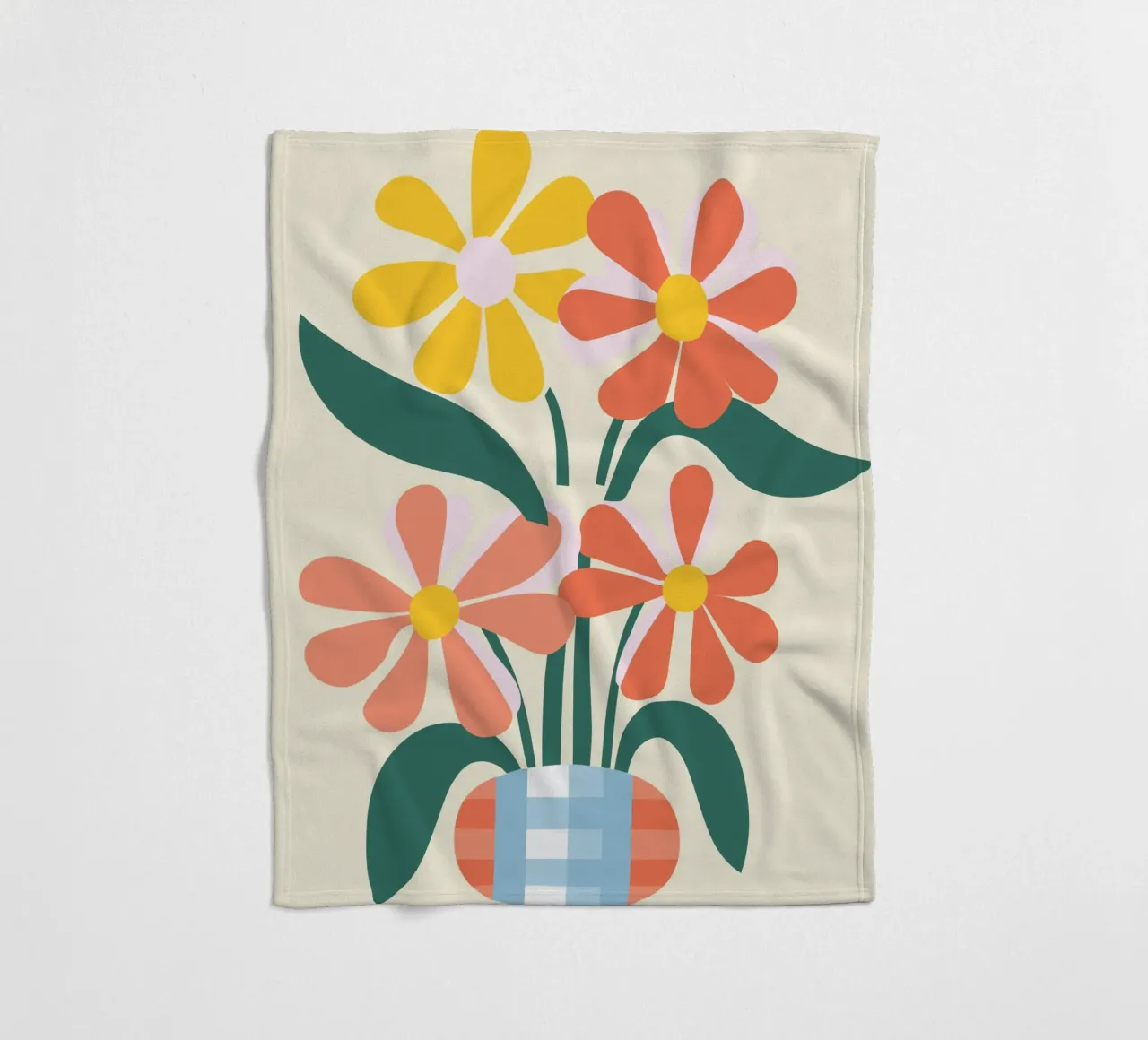 Illustrazione di un fiore allegro coperta in pile da Whole©