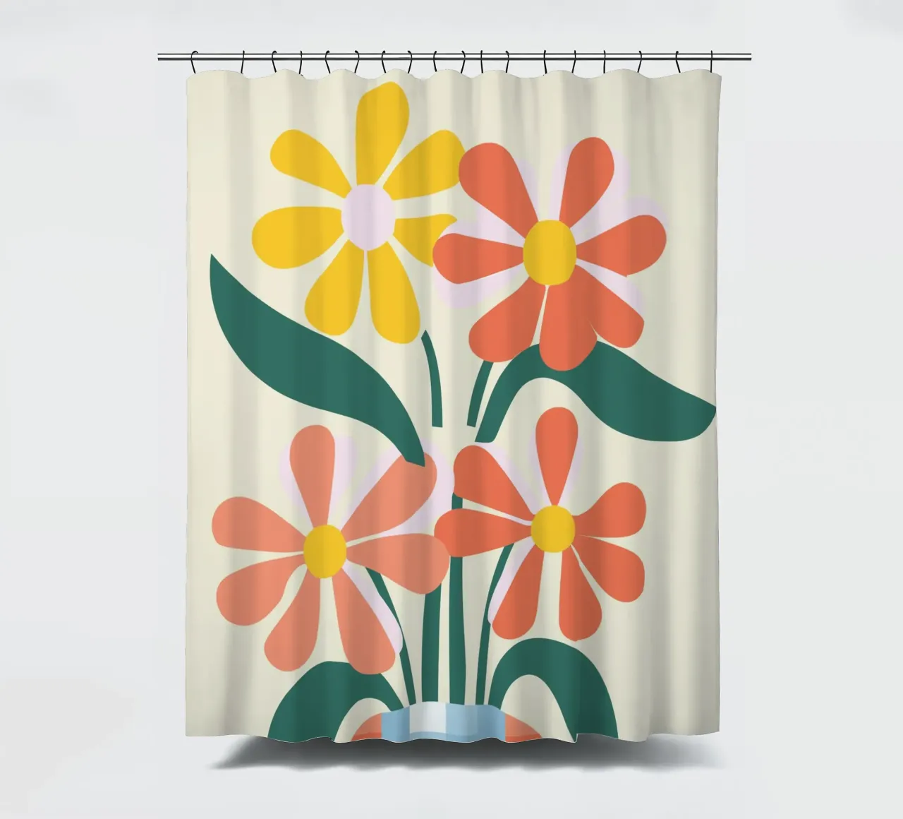 Illustrazione di un fiore allegro tenda da doccia da Whole©