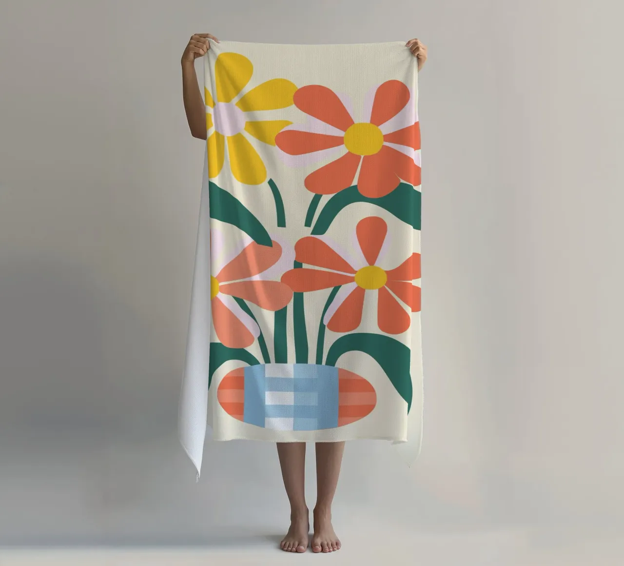 Illustrazione di un fiore allegro telo mare da Whole©