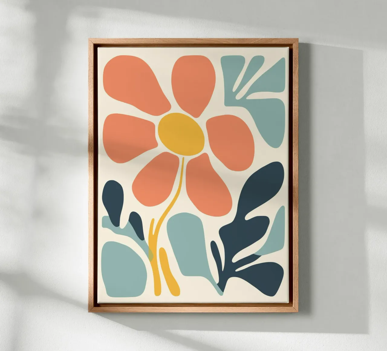 Abstract flower canvas with Floater frame by Whole©