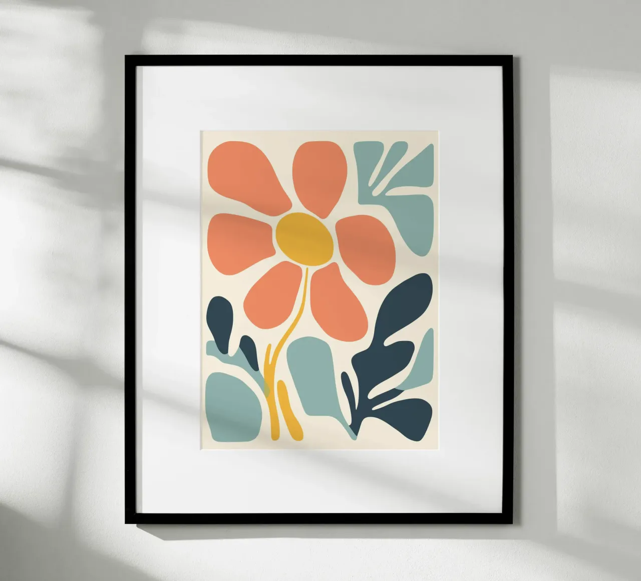 Abstract flower poster with aluminum frame by Whole©