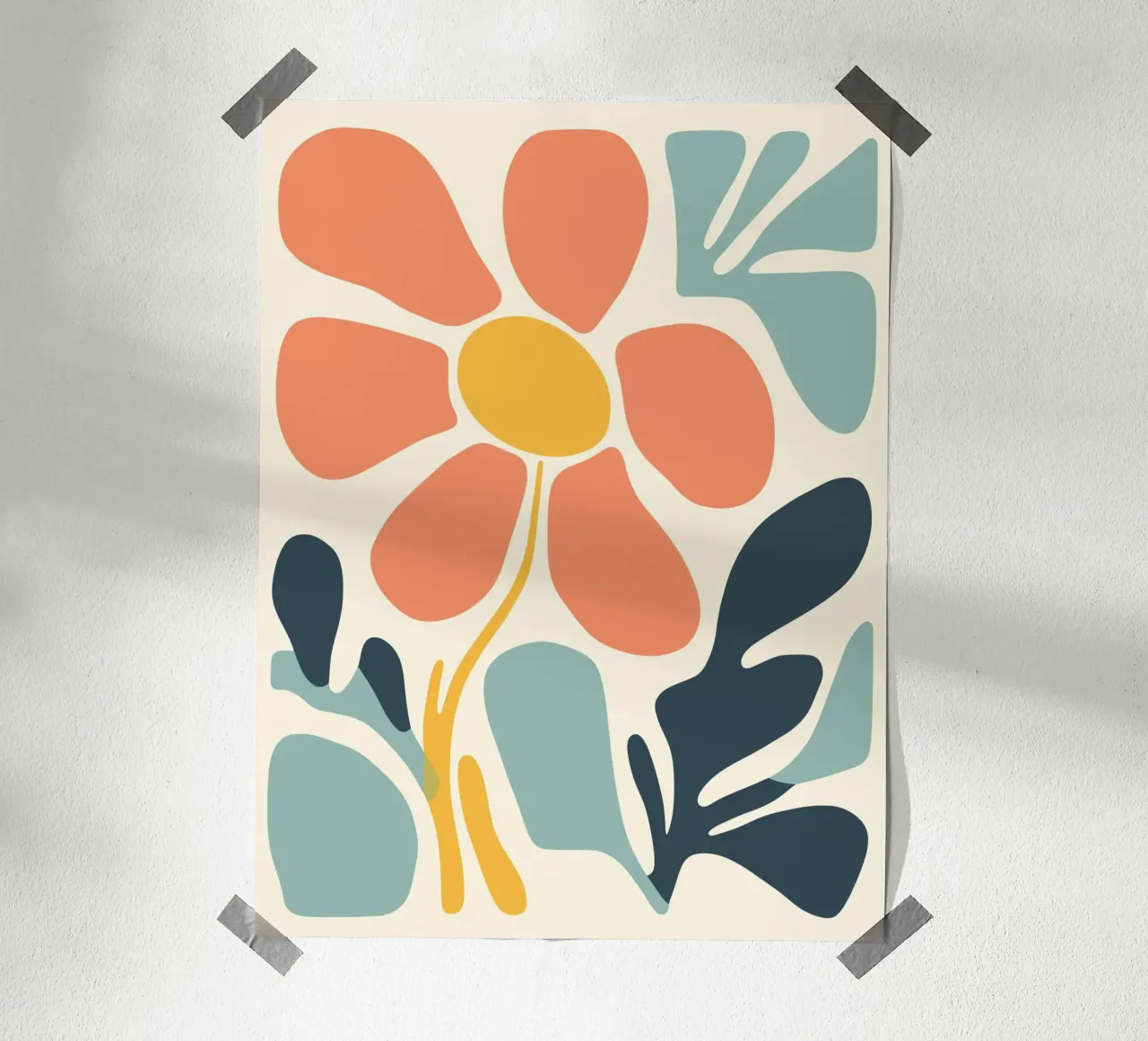 Abstract flower poster with aluminum frame by Whole©
