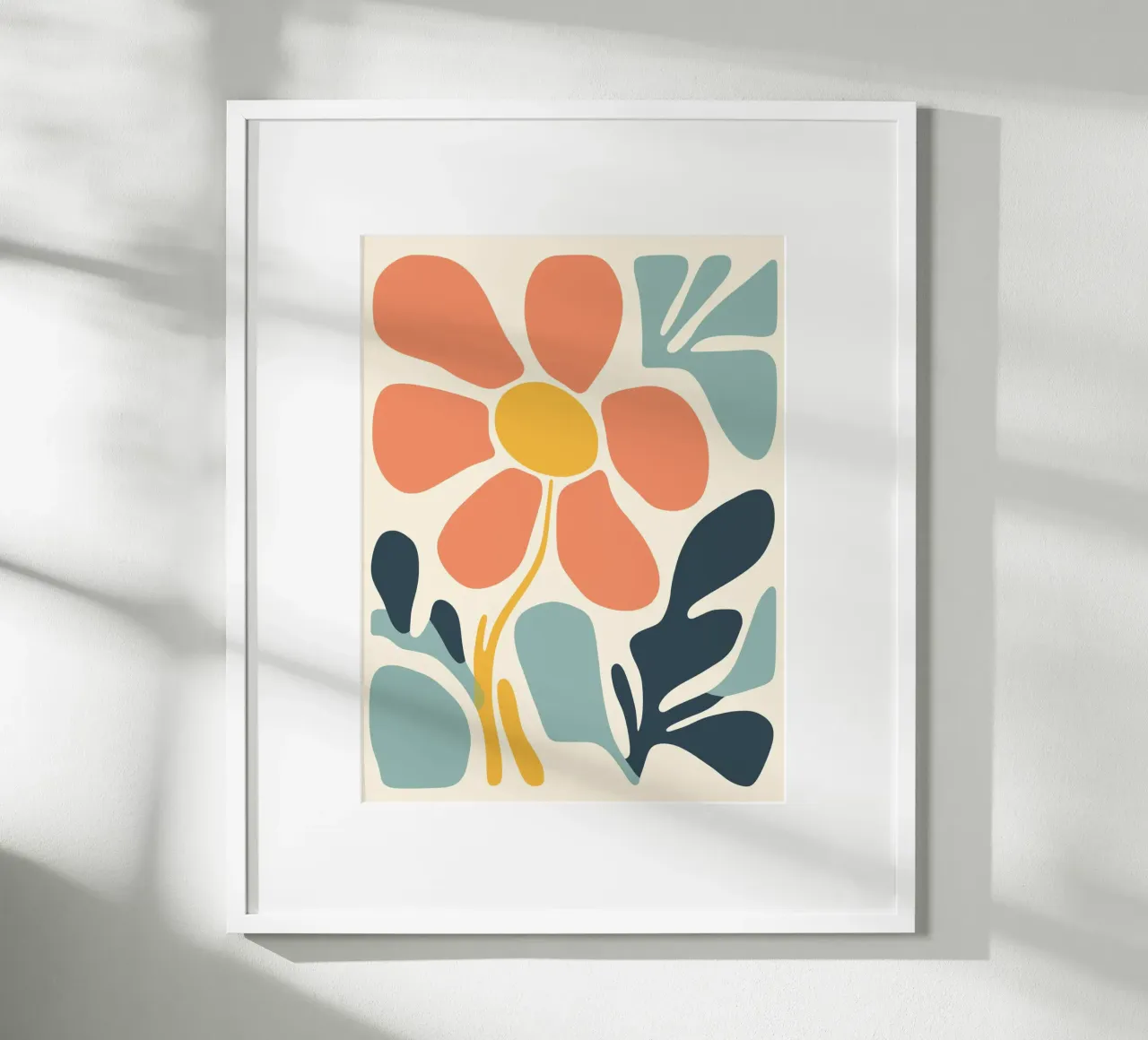 Abstract flower poster with aluminum frame by Whole©