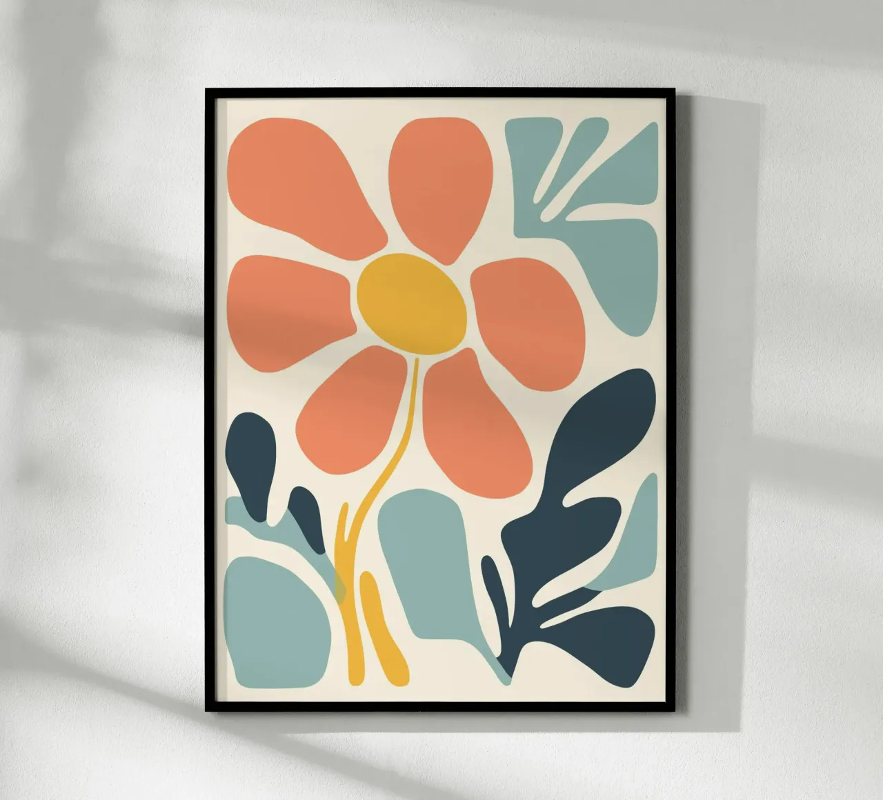 Abstract flower poster with aluminum frame by Whole©